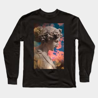 Aesthetics, darkness, gothic, romantic, moon, dark academia, love, romantic, statue, vintage, retro, artistic, artsy, classy, butterfly, flowers, floral Long Sleeve T-Shirt